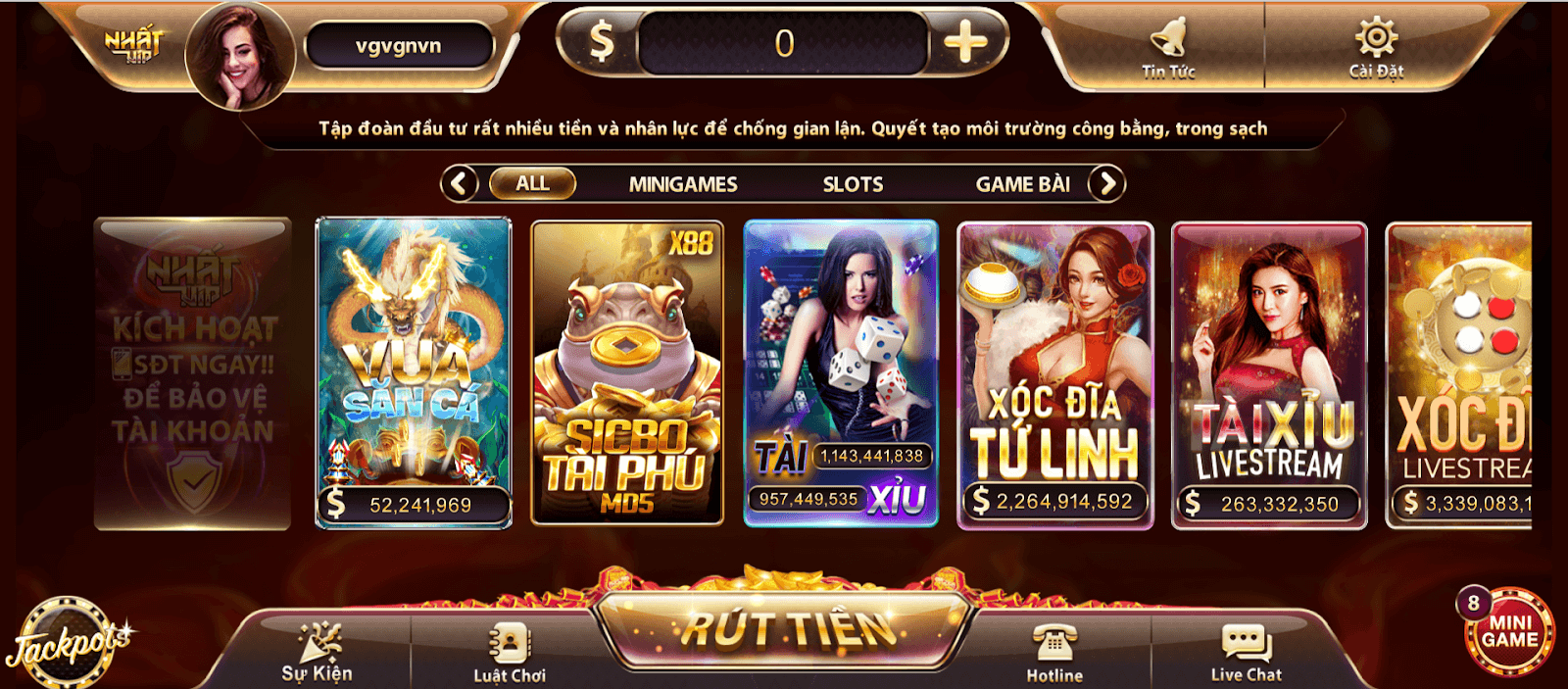 Nhatvip apk mới nhất - Kho tàng game đổi thưởng đồ sộ